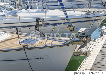 Yachts in the dock close up on sunny day 42675454