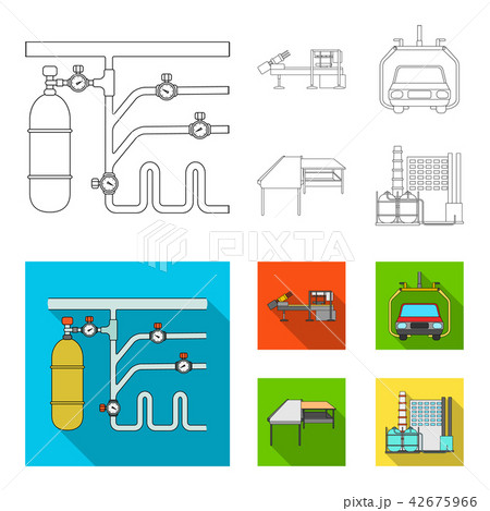 Automotive industry and other web icon in outline,flat style.New technologies icons in set 42675966