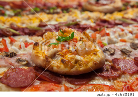 very large pizza, burger, patty 42680191