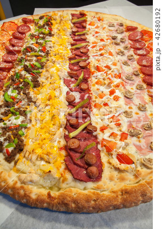 very large pizza, burger, patty 42680192