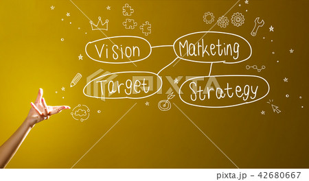 Marketing concept with a hand 42680667