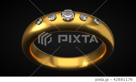 golden ring with diamond. 3d illustration golden ring with diamond. 3d illustration 42681176