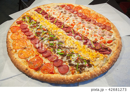 very large pizza, burger, patty 42681273