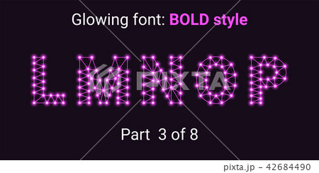 Purple Glowing font in the Outline style 42684490