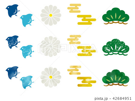 和のアイコン2　はんこ&水彩 42684951