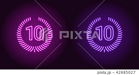 Neon Tenth place in purple and violet color Neon Tenth place in purple and violet color 42685027