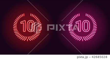 Neon Tenth place in red and pink color Neon Tenth place in red and pink color 42685028