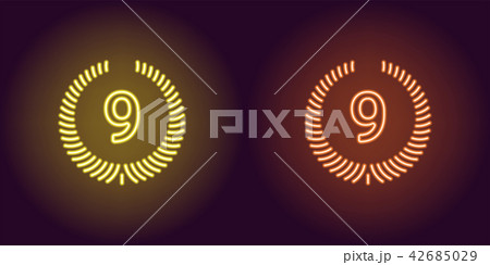 Neon Ninth place in yellow and orange color 42685029