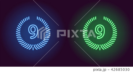 Neon Ninth place in blue and green color 42685030