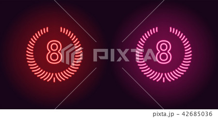 Neon Eighth place in red and pink color 42685036