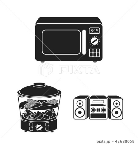 Types of household appliances black icons in set collection for design.Kitchen equipment vector Types of household appliances black icons in set collection for design.Kitchen equipment vector 42688059