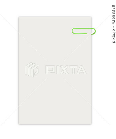 Empty sheet with paperclip isolated on white Empty sheet with paperclip isolated on white 42688329