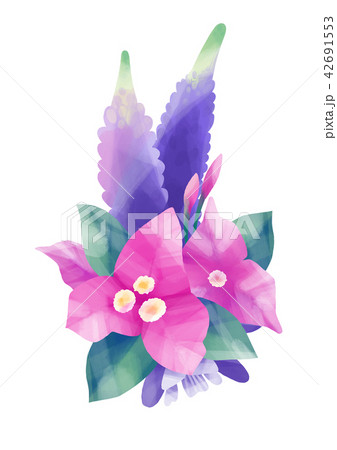 Gouache exotic floral design 42691553