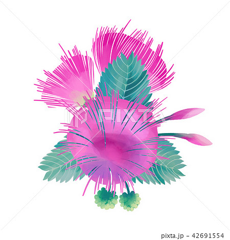 Pastel colored design with Albizia flowers 42691554