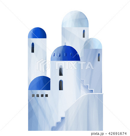 White houses with blue domed roofs 42691674
