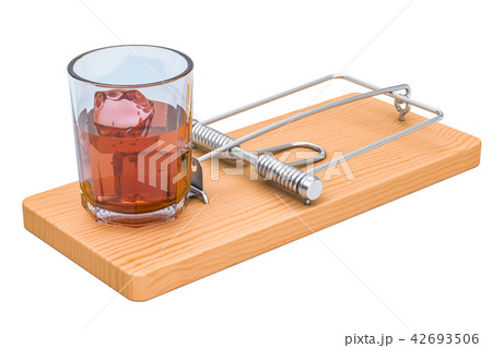 Alcohol Trap concept. Glass with alcohol beverage Alcohol Trap concept. Glass with alcohol beverage 42693506