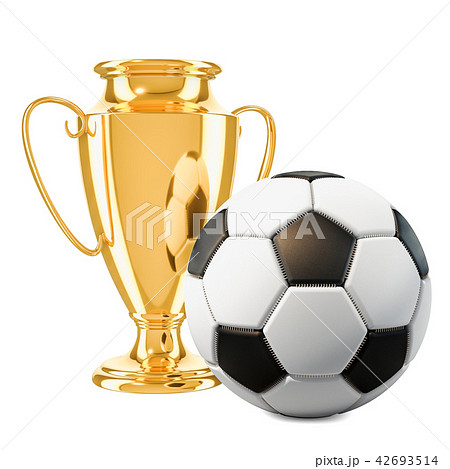 Gold Trophy Cup Award And Soccer Ballのイラスト素材