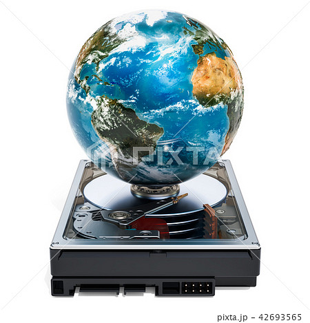 Hard Disk Drive HDD with Earth Globe 42693565