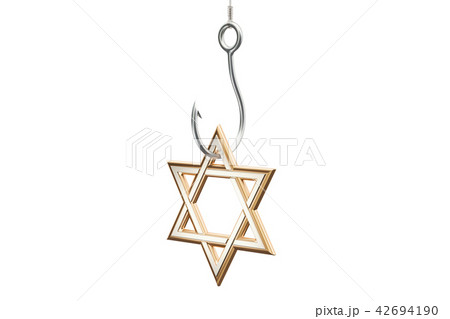 Hook with star of David, Religion Trap concept 42694190