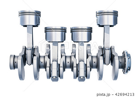 Inline-four engine, side view. 3D rendering 42694213