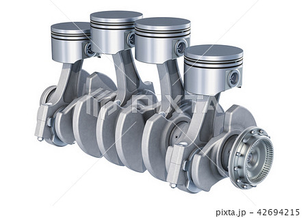 Inline-four engine, 3D rendering Inline-four engine, 3D rendering 42694215
