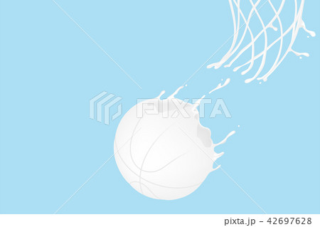 Milk splash Basketball and hoop shape, World Milk Milk splash Basketball and hoop shape, World Milk 42697628