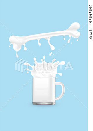 Milk splash Bone shape from glass cup, World Milk Milk splash Bone shape from glass cup, World Milk 42697640