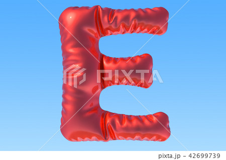 Red foil balloon letter E, 3D rendering Red foil balloon letter E, 3D rendering 42699739