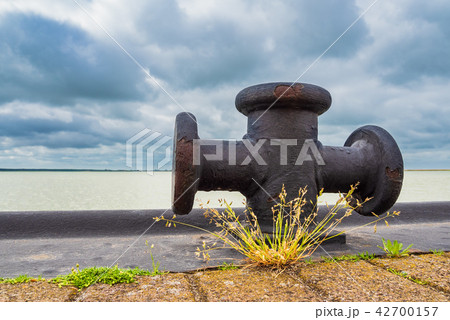 Port with bollard and clouds in Born, Germany 42700157