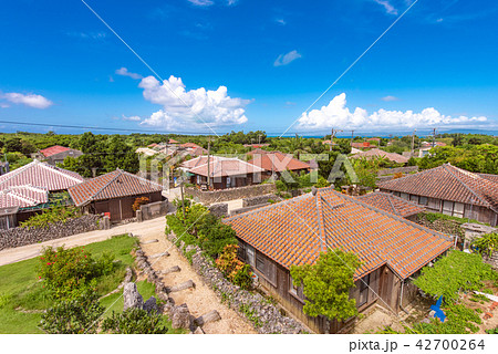 沖縄　竹富島の集落　なごみの塔から 42700264