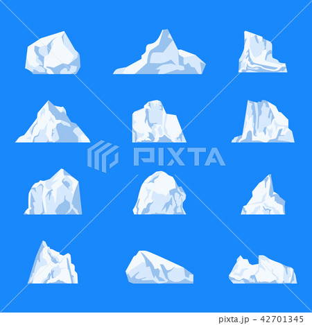 Set of isolated iceberg or glacier, crystal 42701345