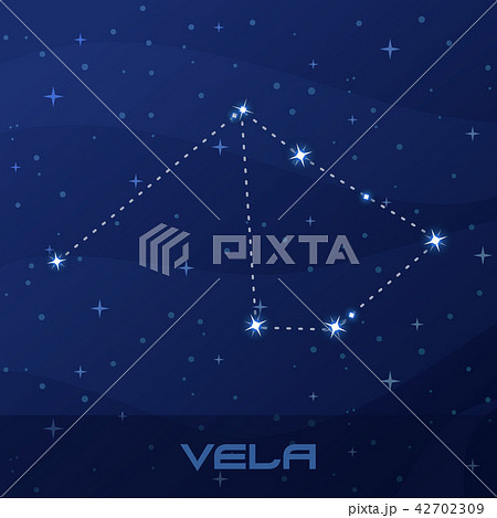 Constellation Vela, Sails, night star sky 42702309