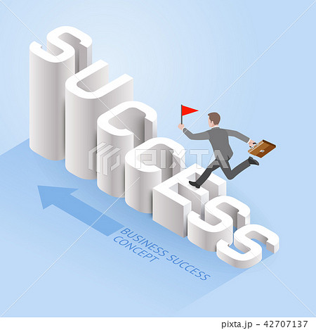 Businessman running up success concepts 42707137