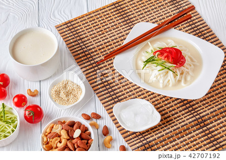 cold soy milk korean soup kongguksu cold soy milk korean soup kongguksu 42707192