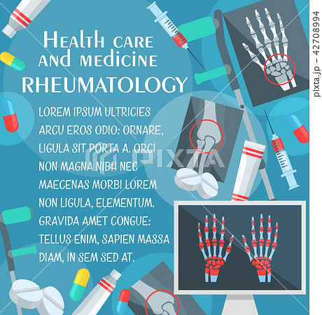 Rheumatology poster with bone and joint x-ray Rheumatology poster with bone and joint x-ray 42708994