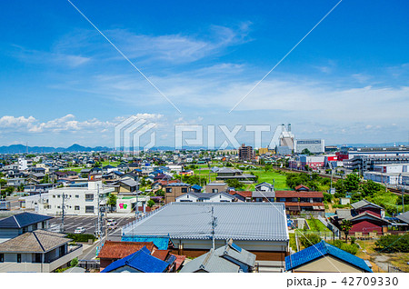 快晴の岐阜県大垣市 市街地 快晴の岐阜県大垣市 市街地 42709330