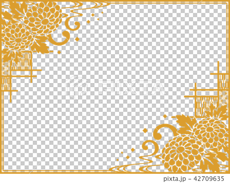 Japanese chrysanthemum frame _ gold Japanese chrysanthemum frame _ gold 42709635