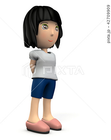 そわそわしている若い女子 42709909