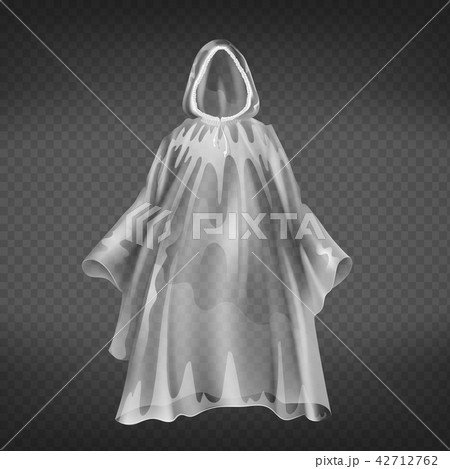 Vector realistic transparent raincoat, disposable waterproof slicker Vector realistic transparent raincoat, disposable waterproof slicker 42712762