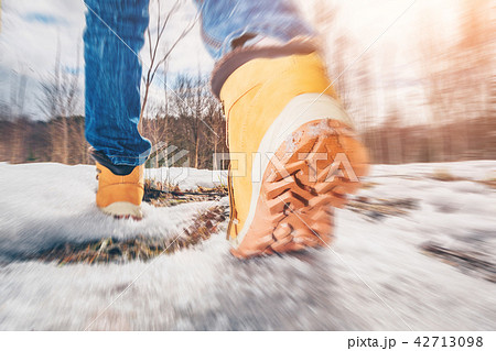 The traveler is moving across the field The traveler is moving across the field 42713098