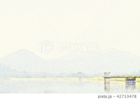 Colorful Mountain hill watercolor painting. Colorful Mountain hill watercolor painting. 42713478