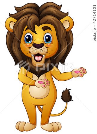 Cartoon Lion In Welcoming Gestureのイラスト素材