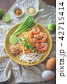 Fried noodle Thai style with shrimp,Pad Thai 42715414