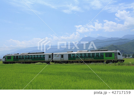 大糸線 夏の北アルプス山麓 大糸線 夏の北アルプス山麓 42717159