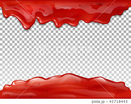 Jam red flow drops 3D vector illustration 42718443