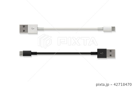 USB cable realistic vector illustration USB cable realistic vector illustration 42718470