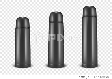 Vector realistic 3d different size - small, medium, large - black empty glossy metal or plastic 42718650