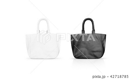 Blank black and white women's leather bag mock up Blank black and white women's leather bag mock up 42718785