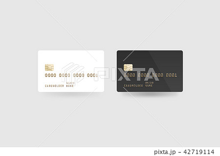 Blank white credit card mockup isolated front back 42719114