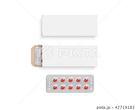 Blank white pill box design mockup set, isolated, 42719183